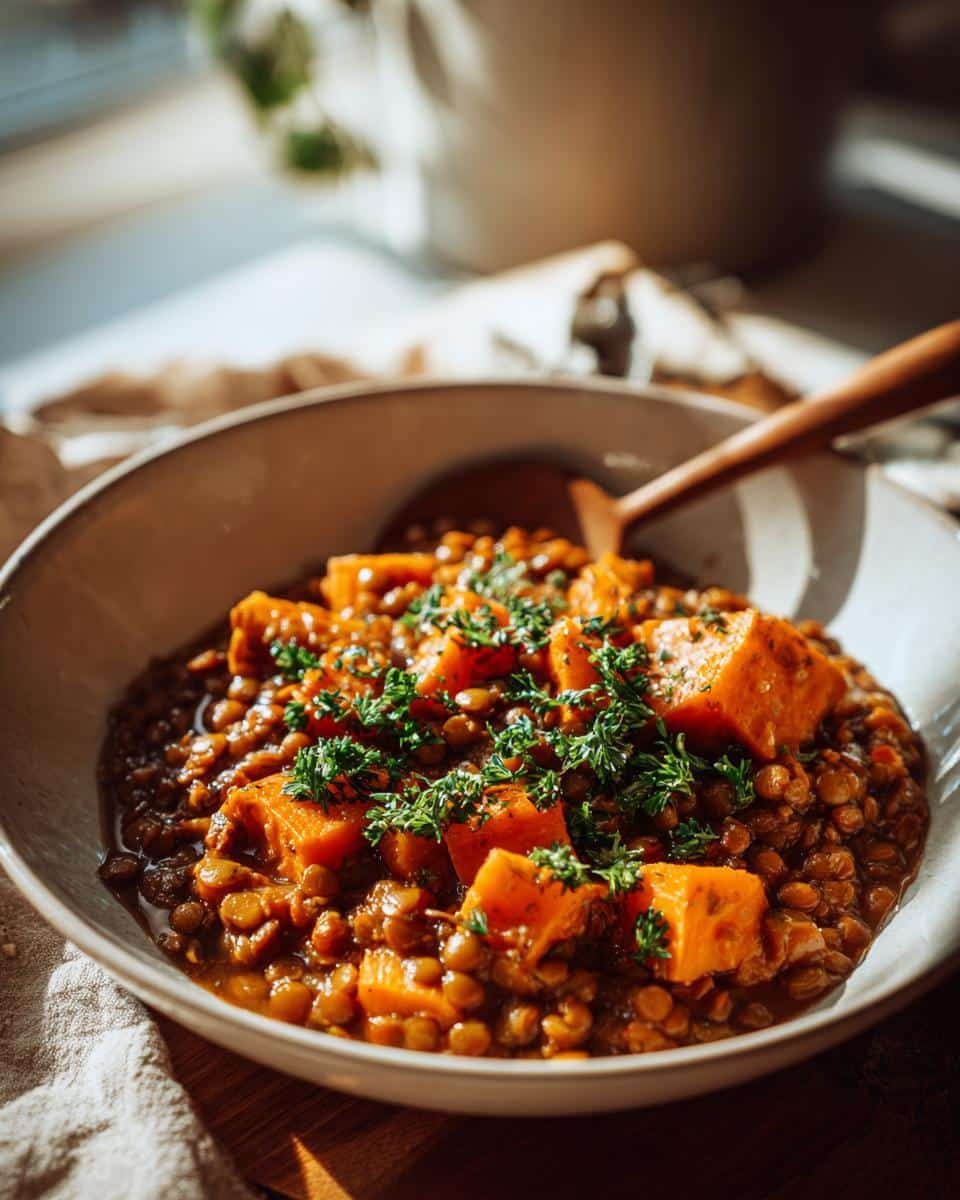 40-Minute Hearty Lentil and Sweet Potato Stew Recipe