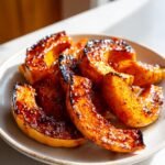 Maple-chile roasted acorn squash wedges