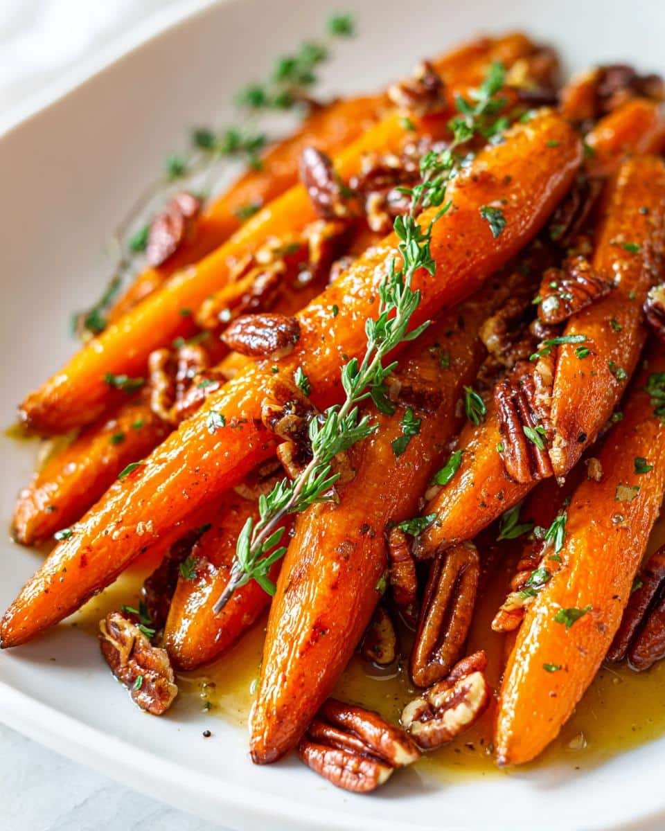 Maple thyme glazed carrots with toasted pecans - detail 1