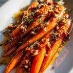 Maple thyme glazed carrots with toasted pecans