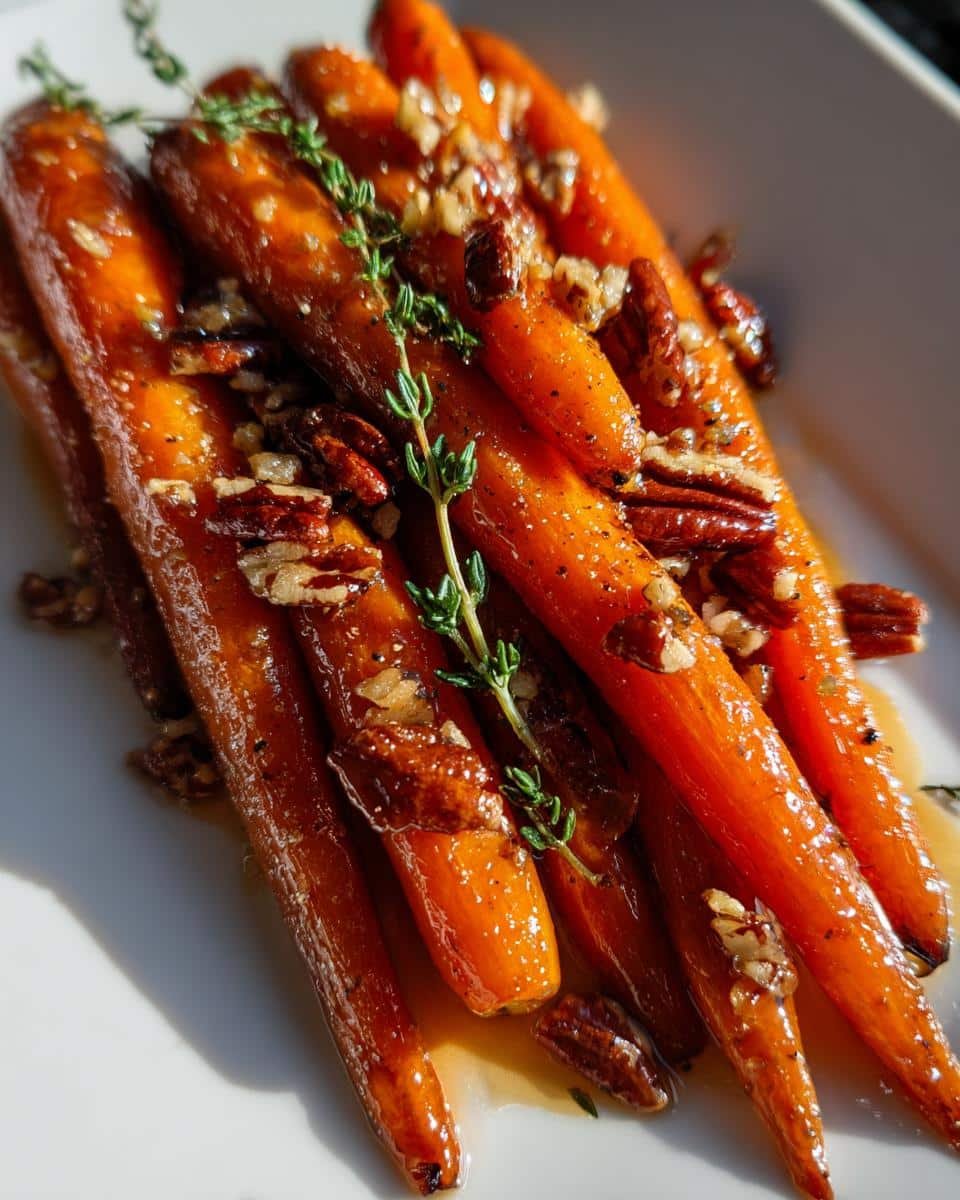 Maple thyme glazed carrots with toasted pecans - detail 2