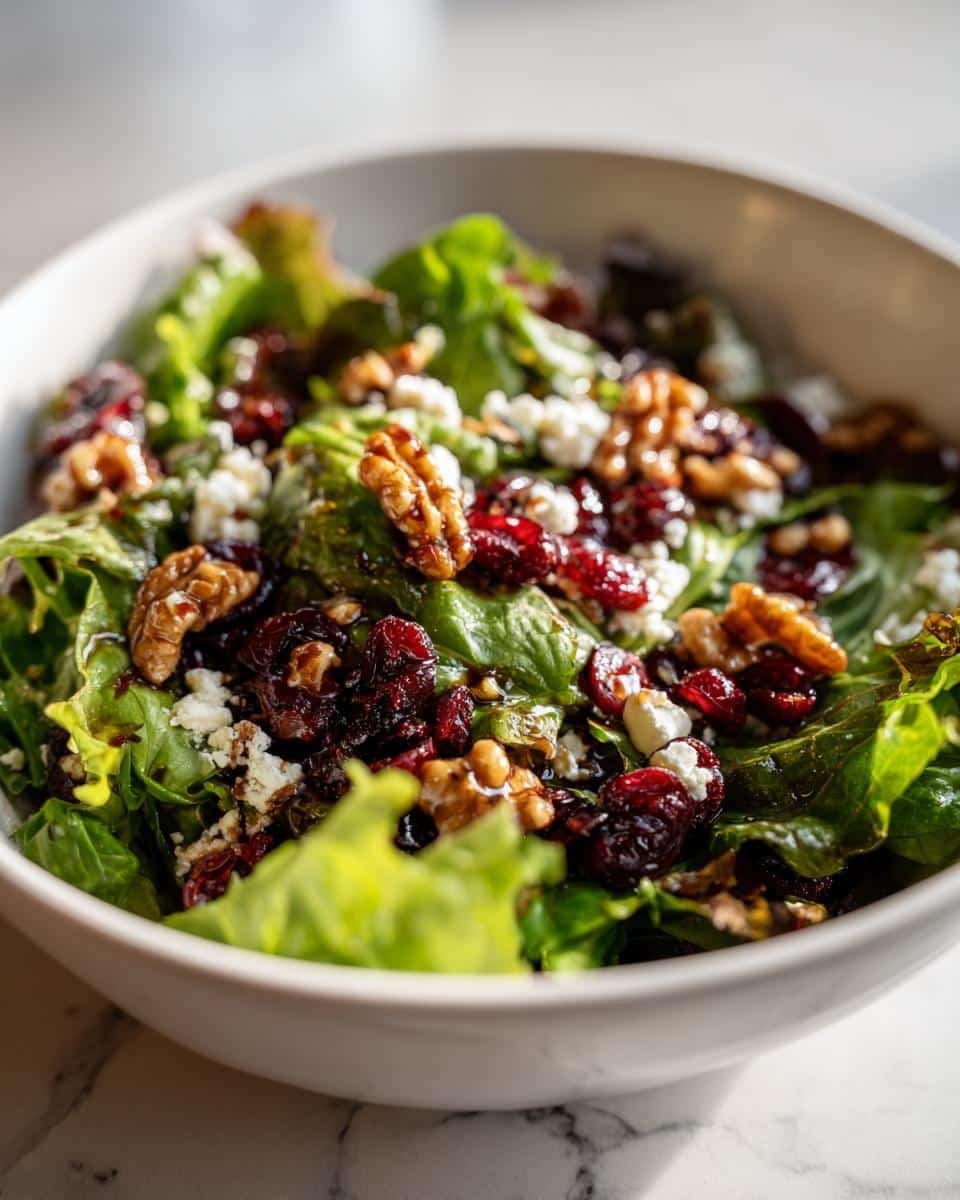 Mixed greens with cranberries and goat cheese - detail 1