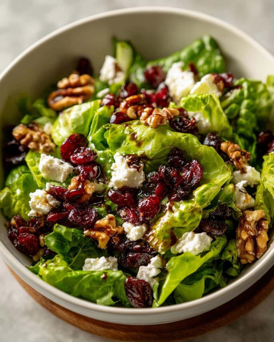 Mixed greens with cranberries and goat cheese - detail 2
