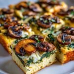 Mushroom spinach frittata squares