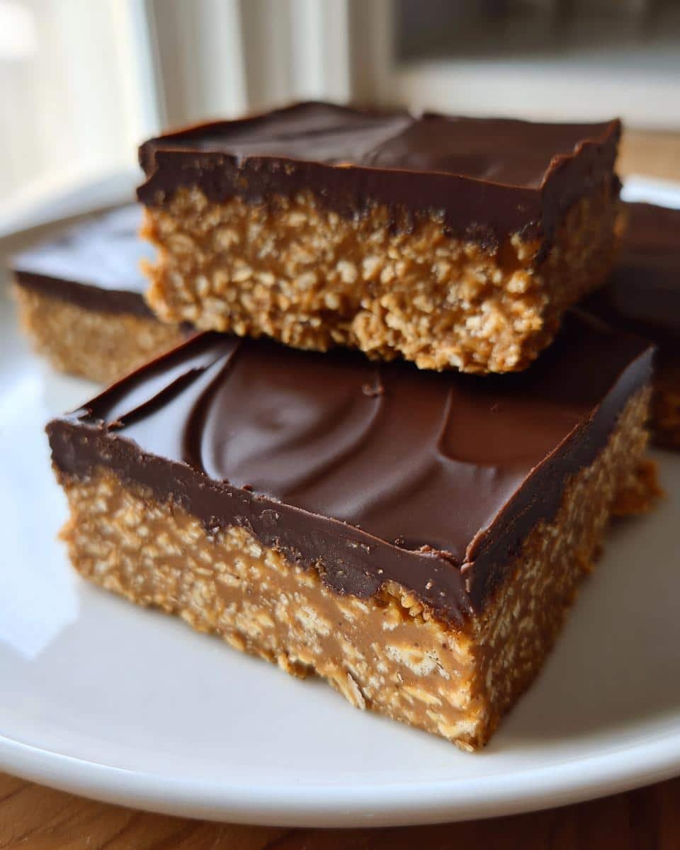 – 5-Ingredient No-Bake Peanut Butter Chocolate Bars HEAVEN(58 characters)