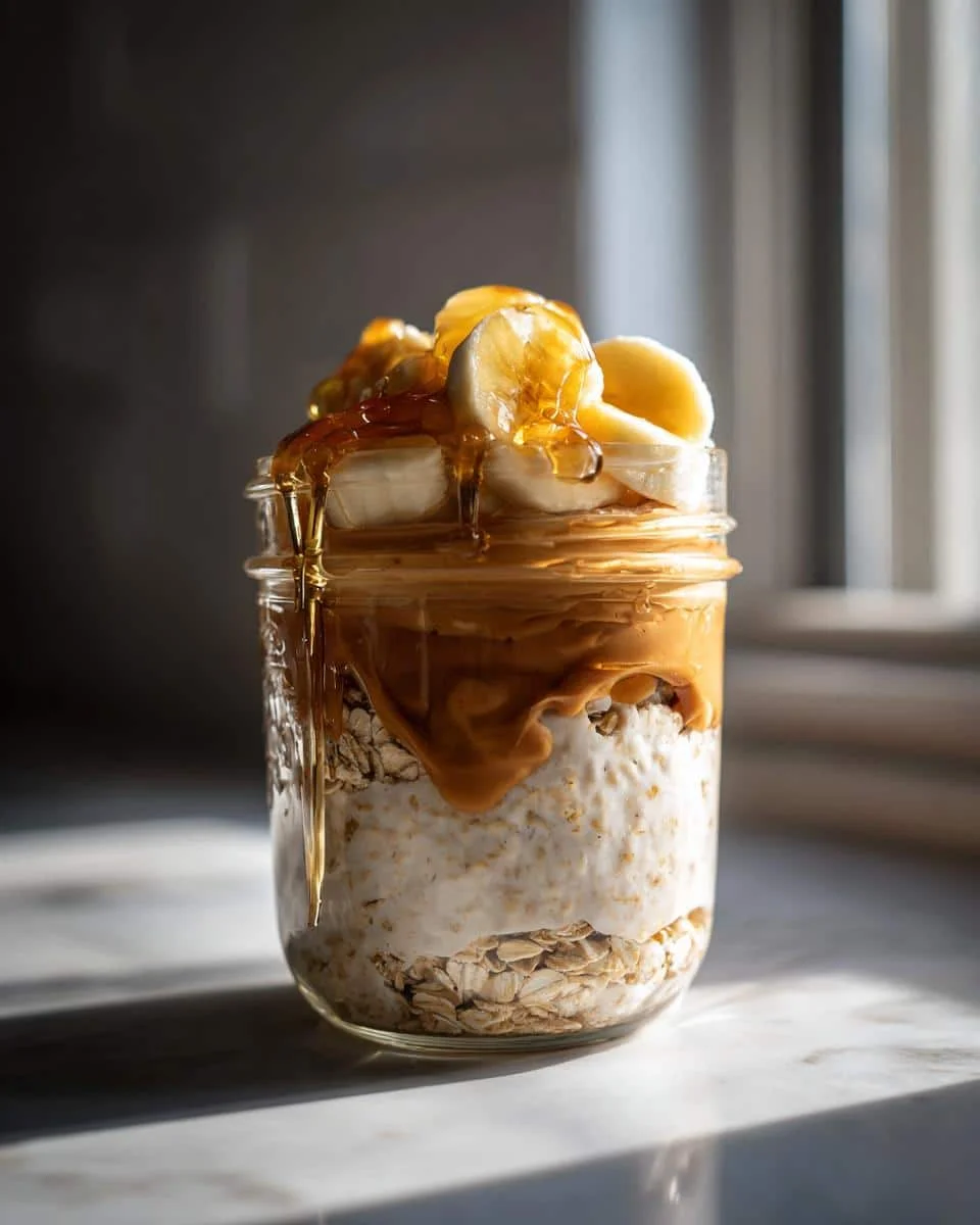 Creamy Peanut Butter Banana Overnight Oats in 5 Minutes