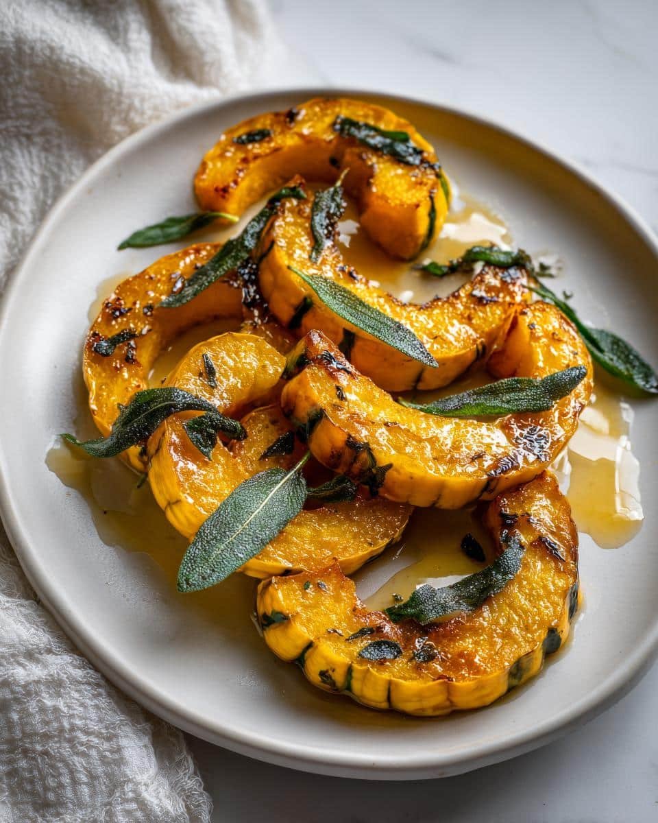 Roasted delicata squash with sage brown butter - detail 1