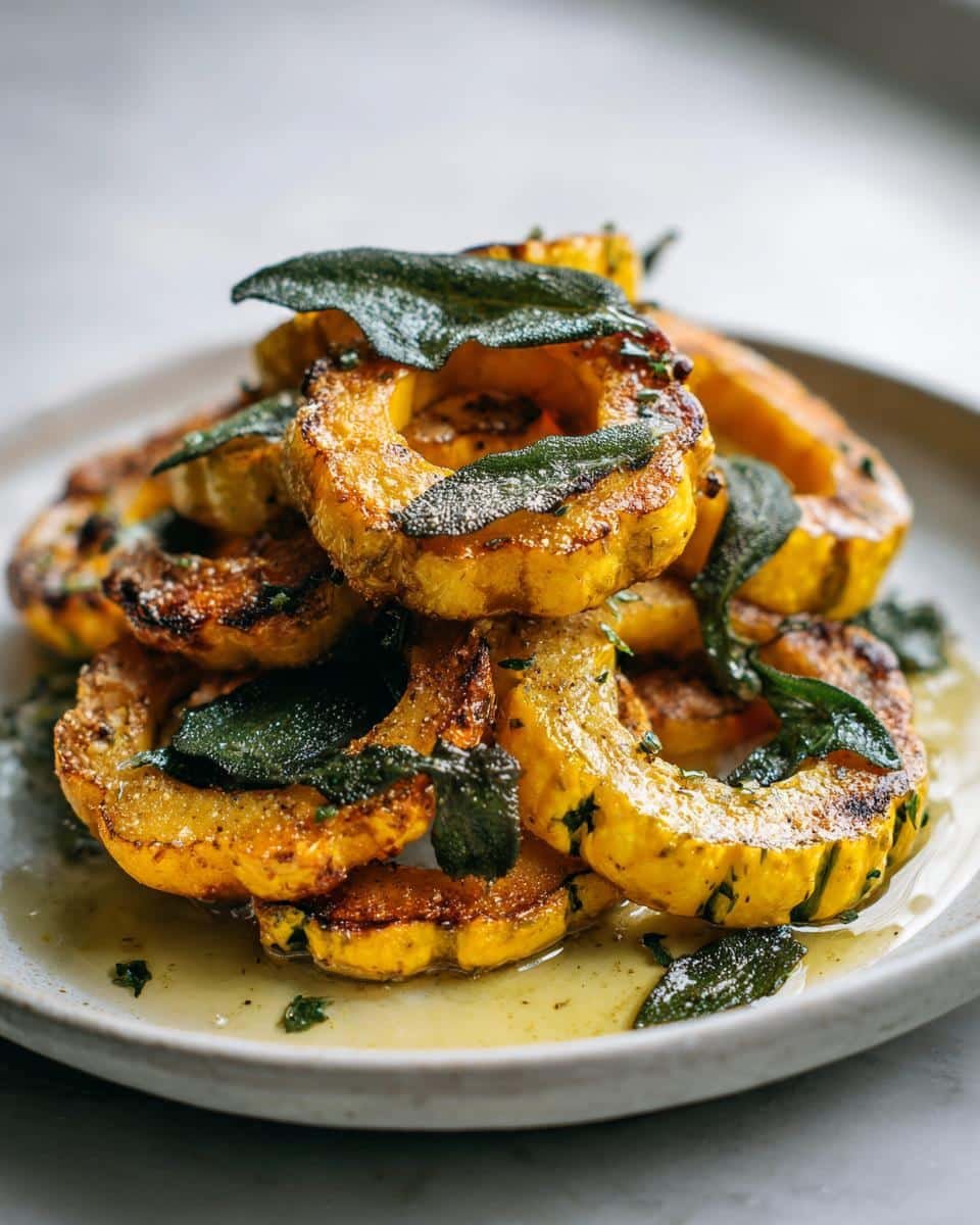 Roasted delicata squash with sage brown butter - detail 2