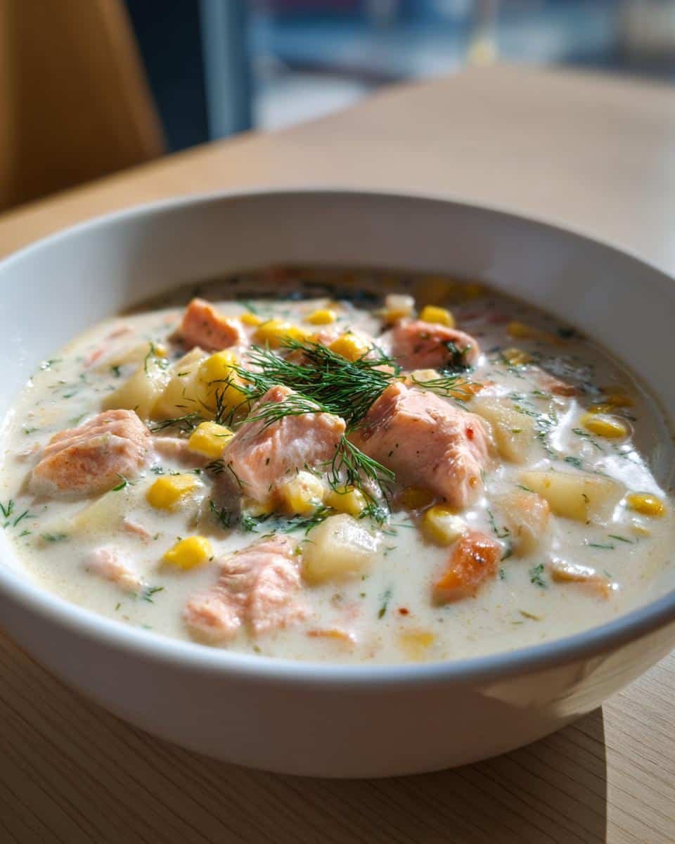 30-Minute Salmon Corn Chowder with Dill – Irresistible Comfort