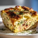 Smoked salmon and dill strata