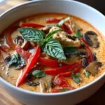 Thai red curry chicken soup