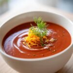 Tomato fennel bisque with orange zest