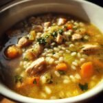 Turkey barley soup with herbs