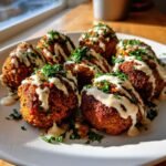 Baked falafel with tahini sauce