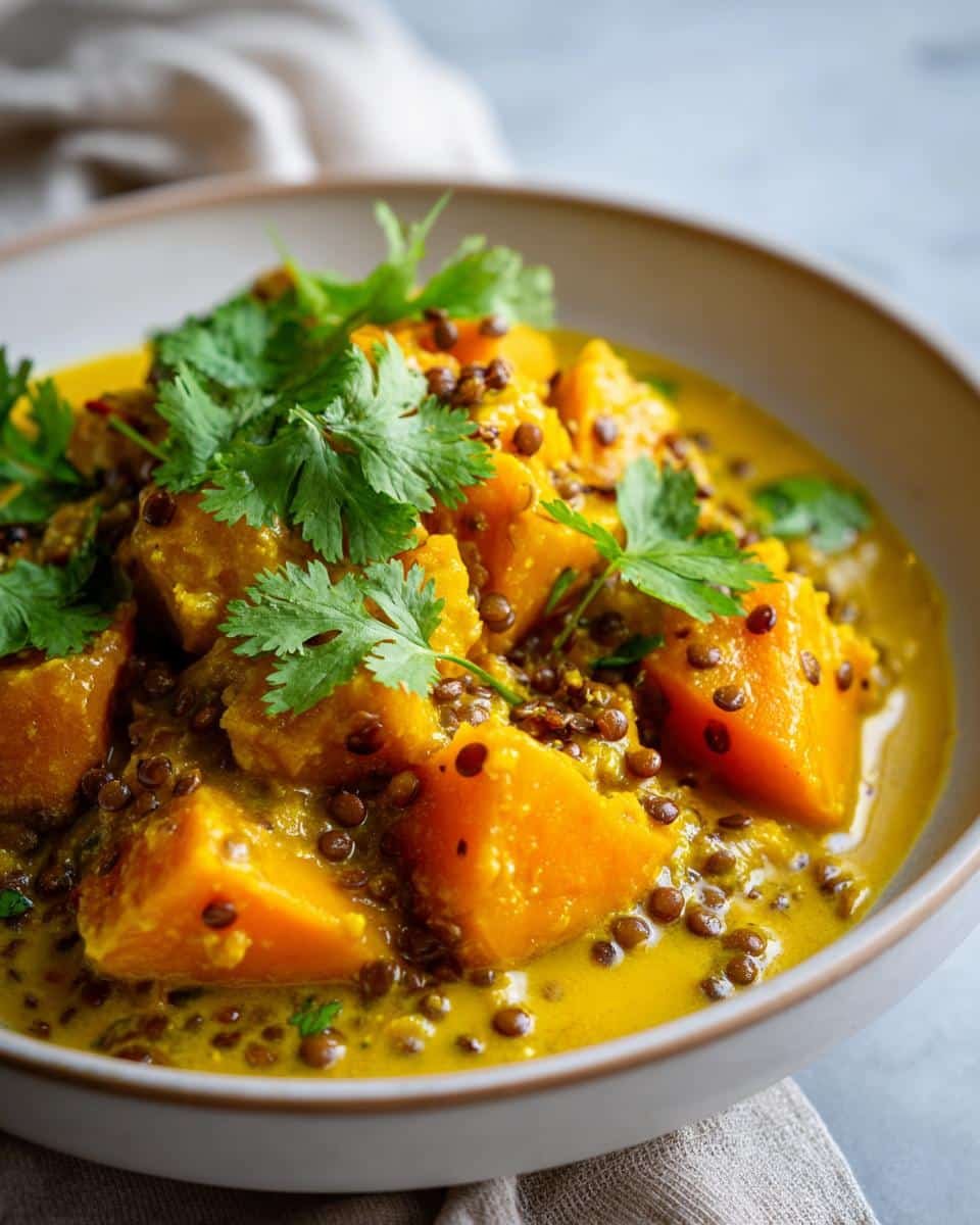 Butternut squash lentil curry easy weeknight - detail 2