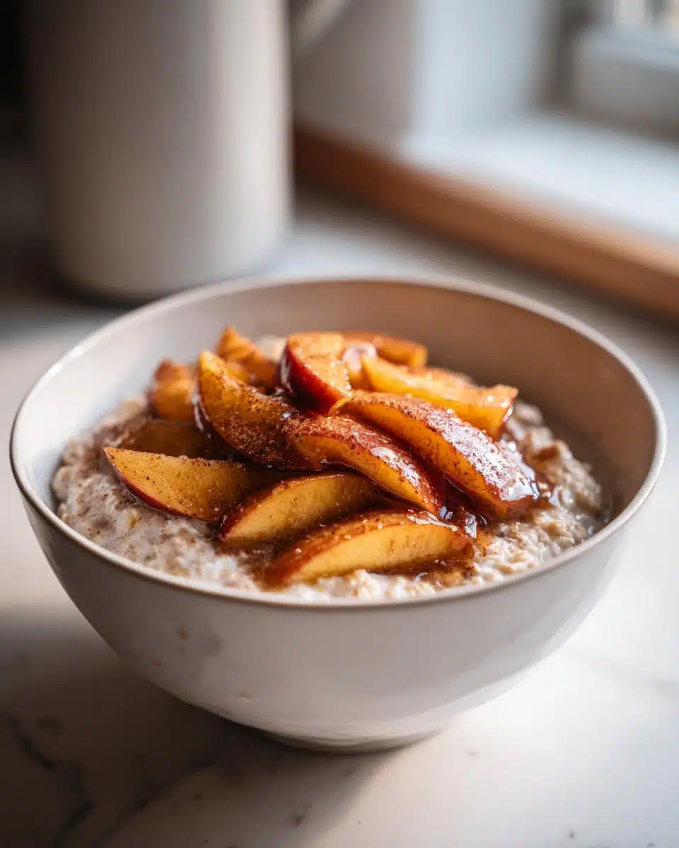 15-Minute Caramelized Apple Oatmeal – Cozy Bliss!