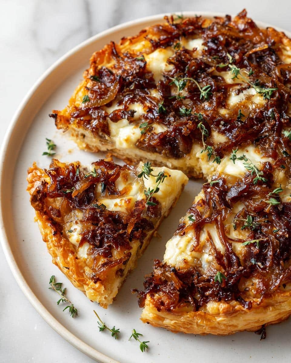 Caramelized onion tart easy appetizer - detail 1