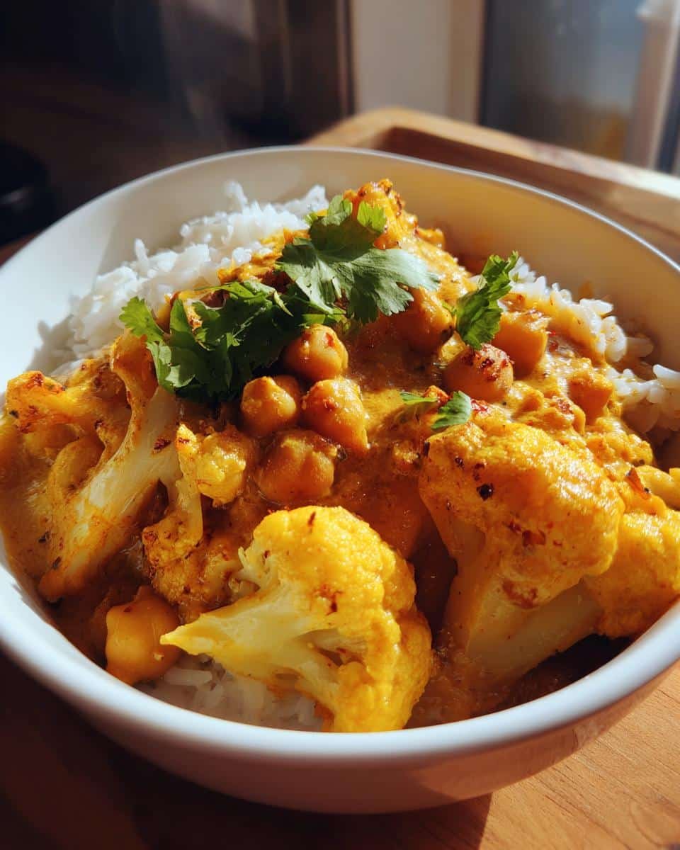Cauliflower and chickpea curry one pot dinner​ - detail 2