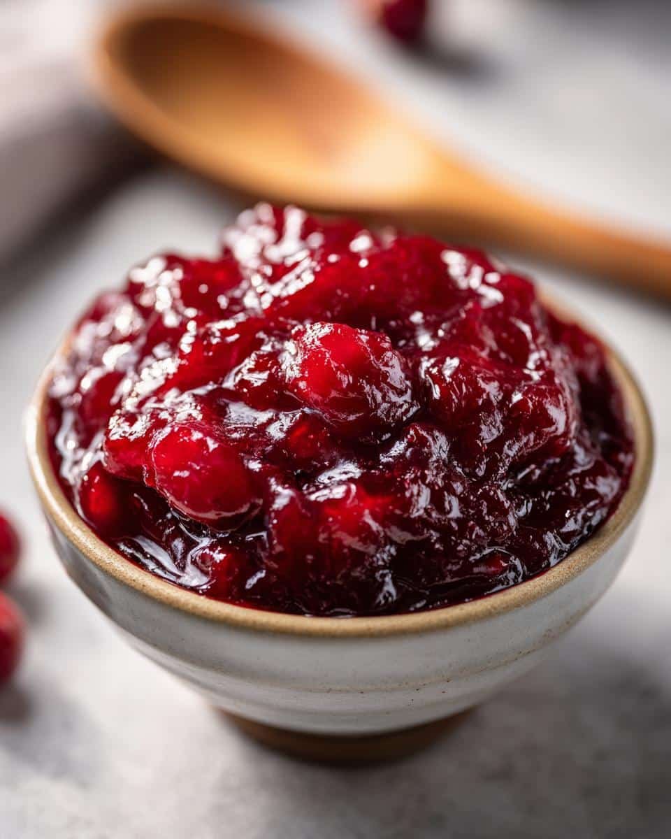 Classic cranberry sauce homemade for turkey - detail 2