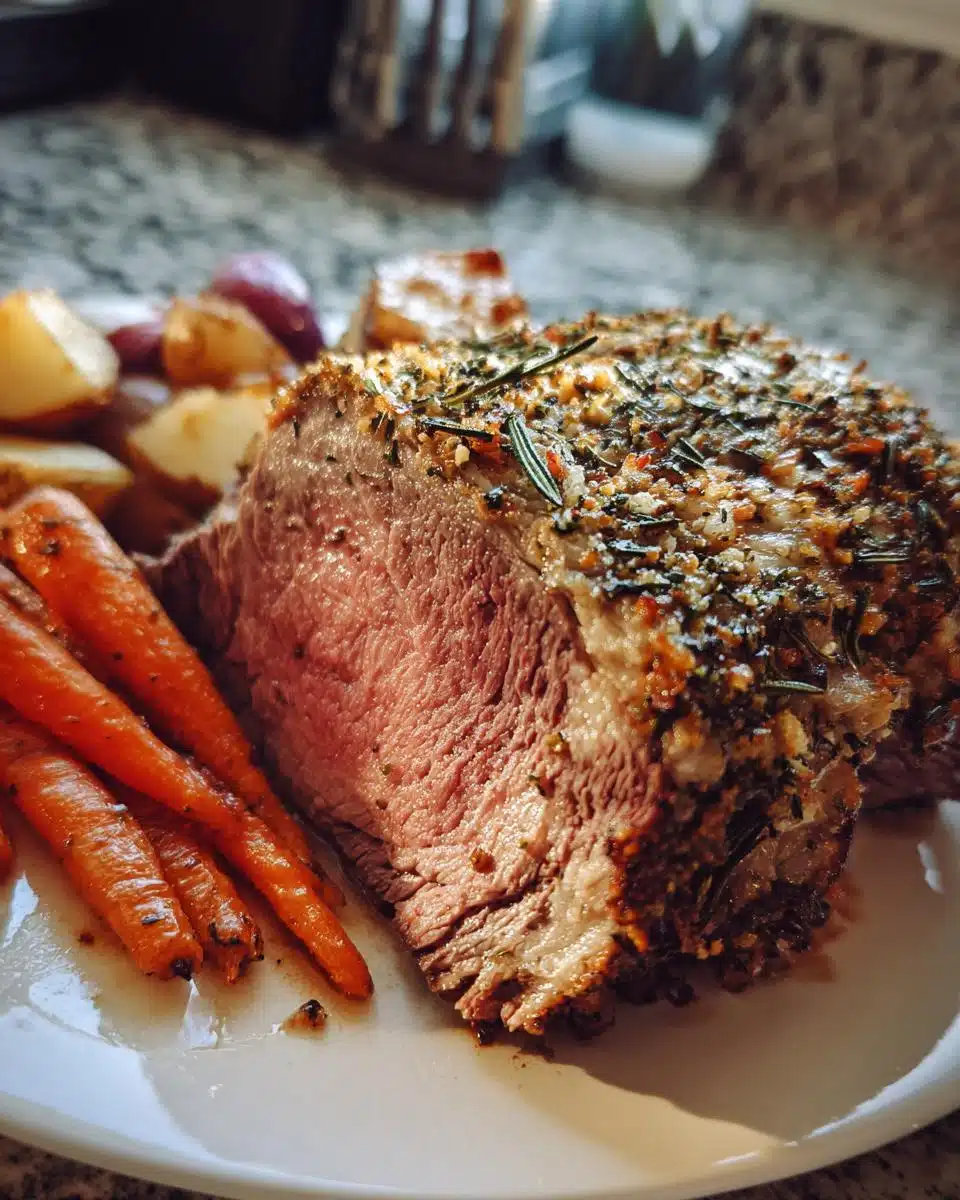 Classic roast beef with herbs Sunday dinner - detail 1