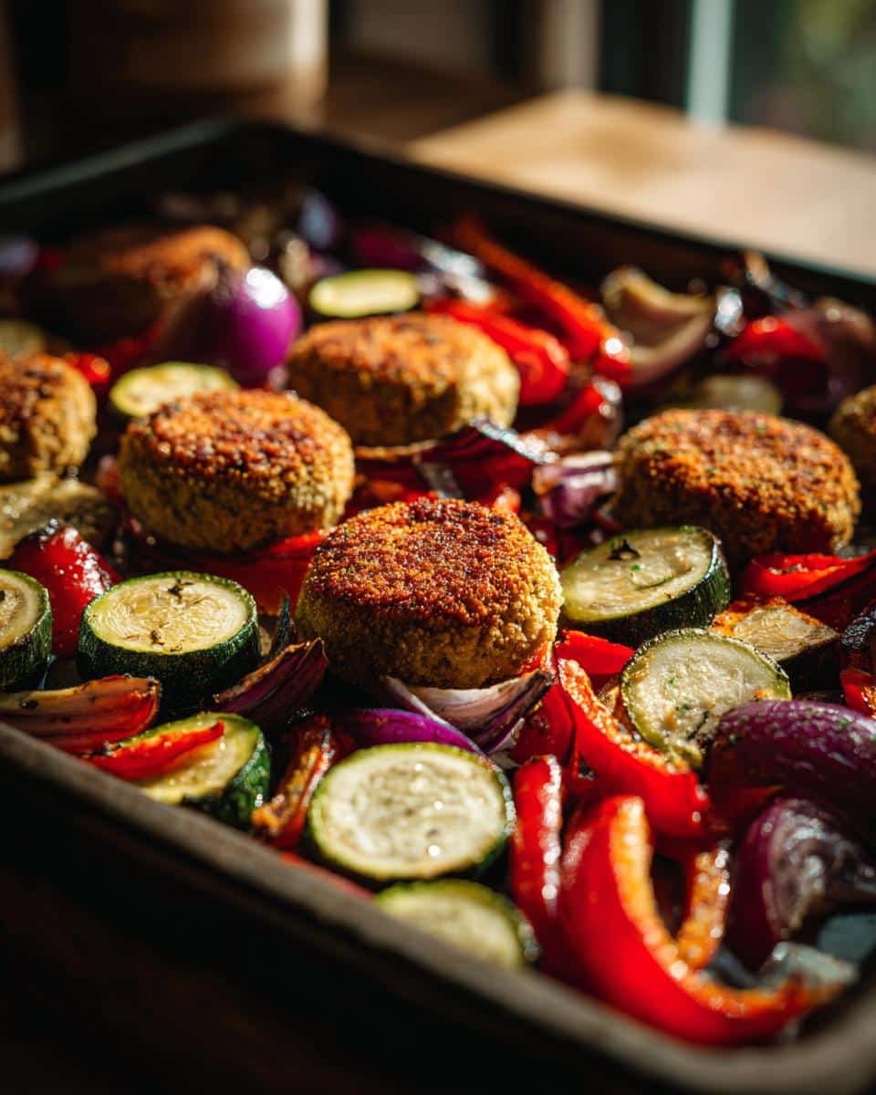 Falafel tray bake sheet pan dinner - detail 2