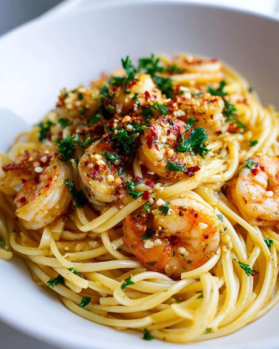 Garlic Butter Shrimp Linguine
