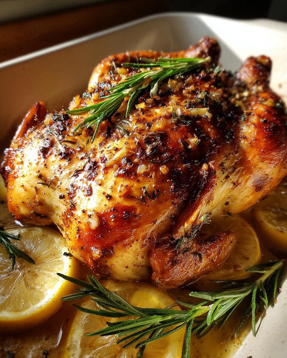 Lemon rosemary roasted whole chicken Sunday family roast - detail 1