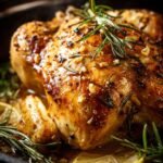 Lemon rosemary roasted whole chicken Sunday family roast