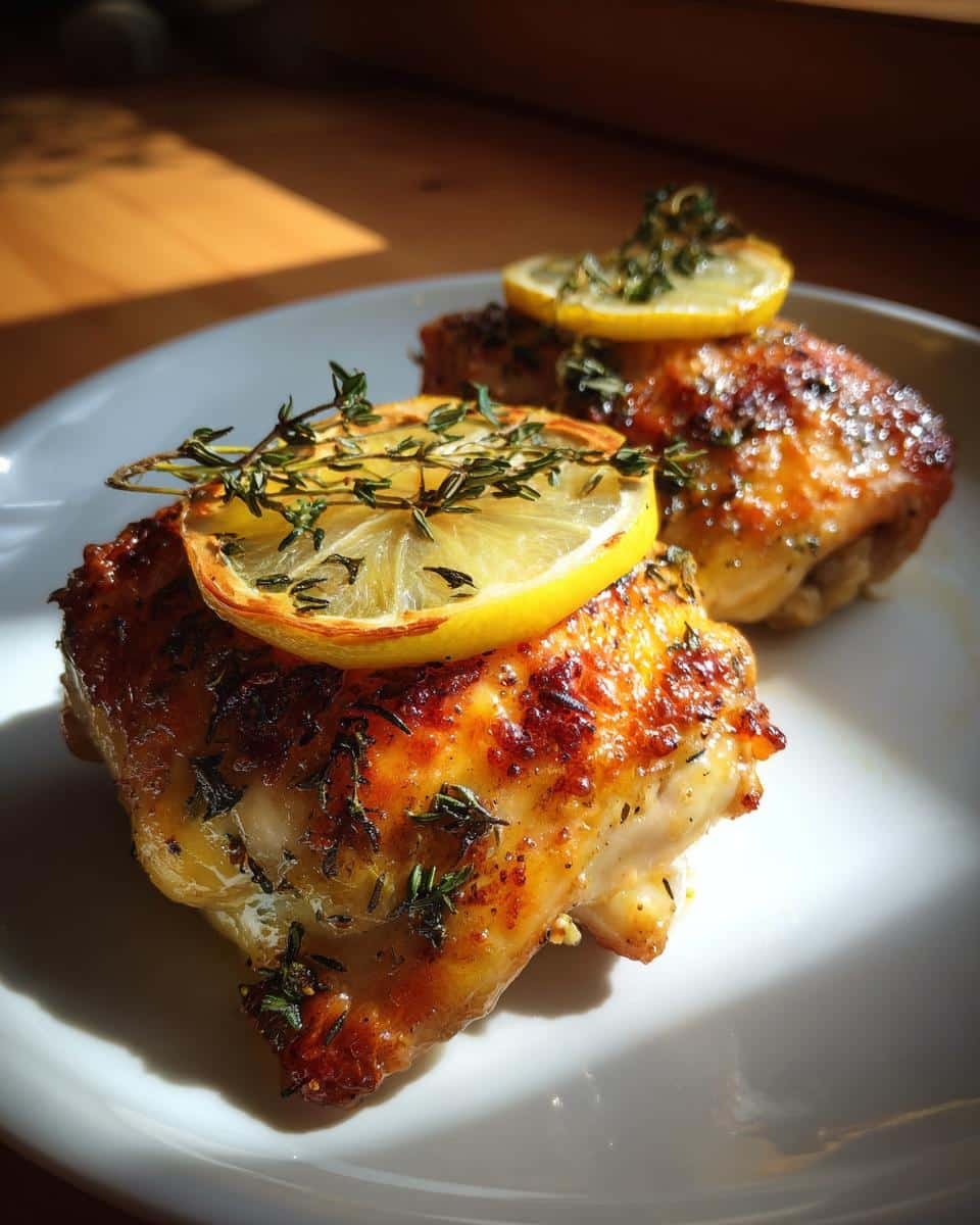 Lemon thyme baked chicken thighs kid friendly - detail 1