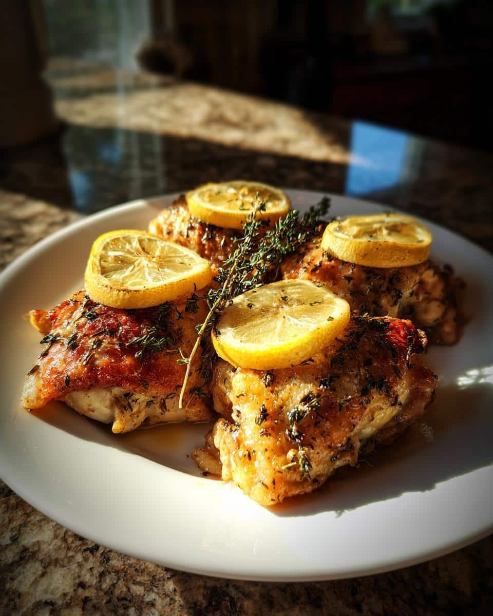 Lemon thyme baked chicken thighs kid friendly - detail 2