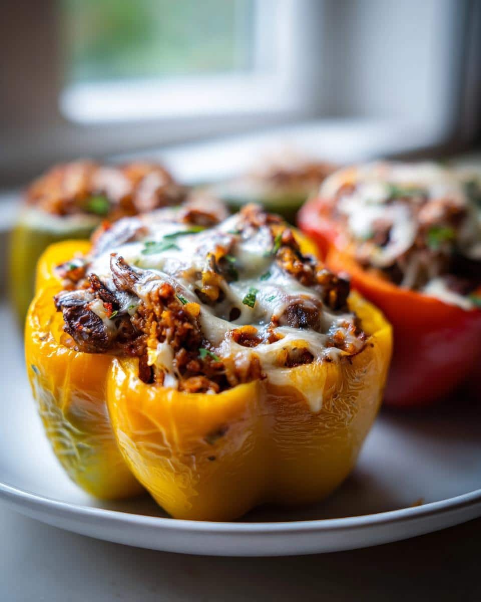 Lentil and Mushroom Stuffed Peppers - detail 2