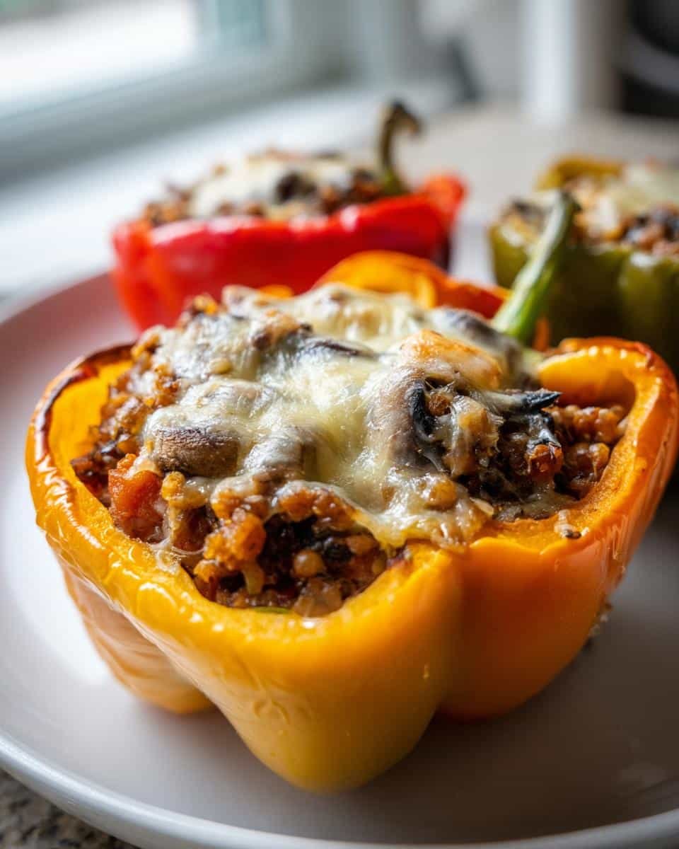 Creamy Lentil and Mushroom Stuffed Peppers in 45 Minutes