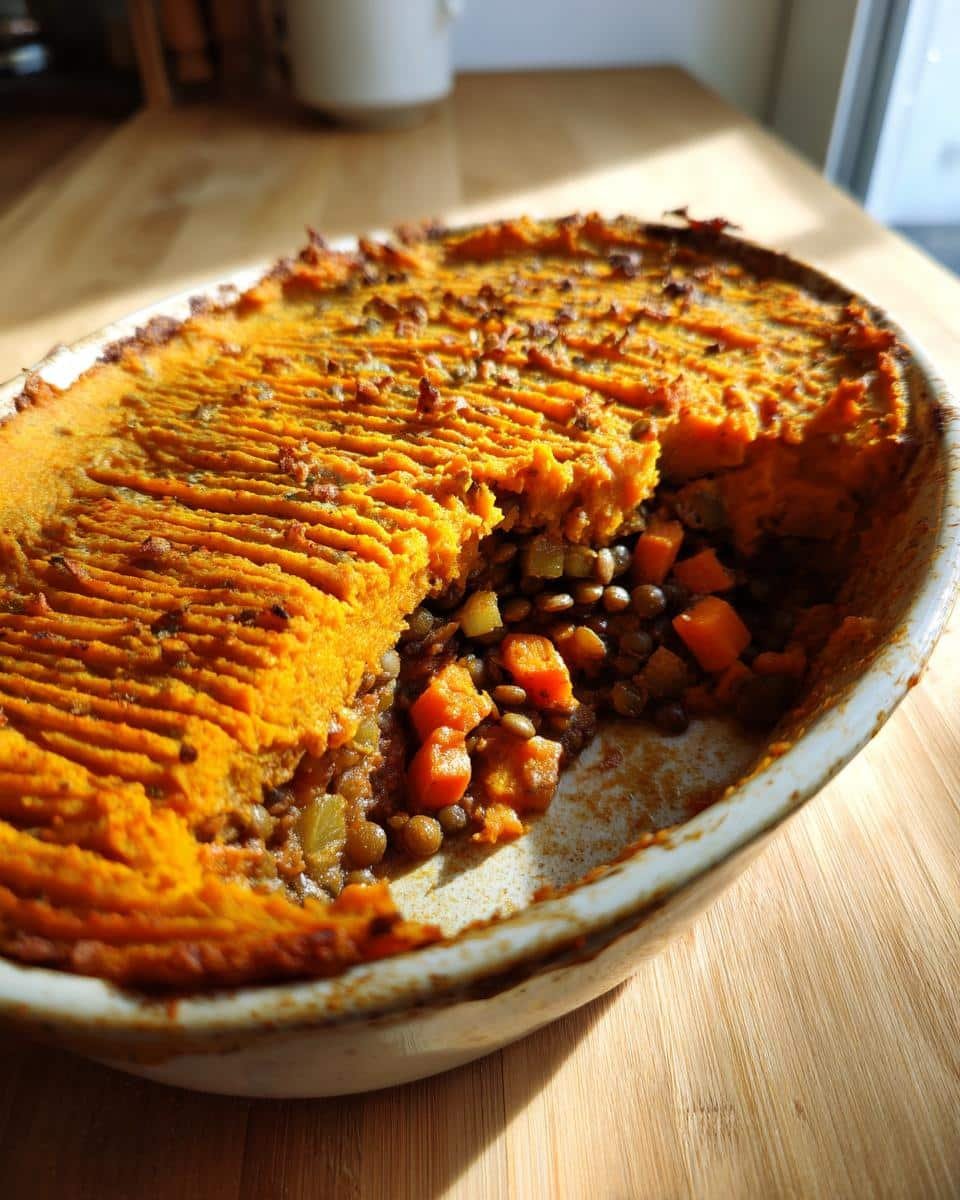 Lentil and sweet potato shepherd’s pie - detail 2