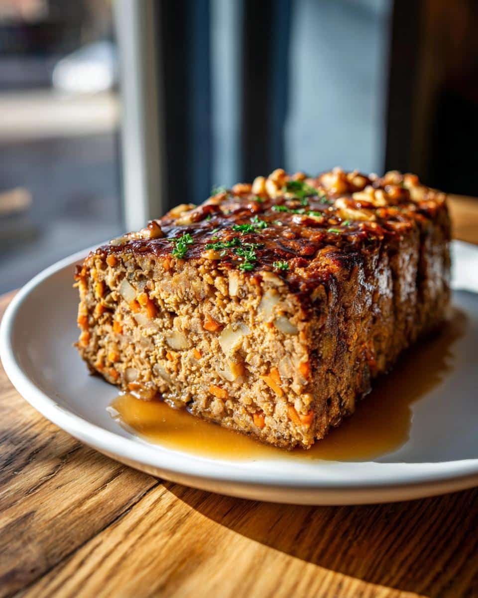 Lentil walnut loaf holiday vegan roast​ - detail 2