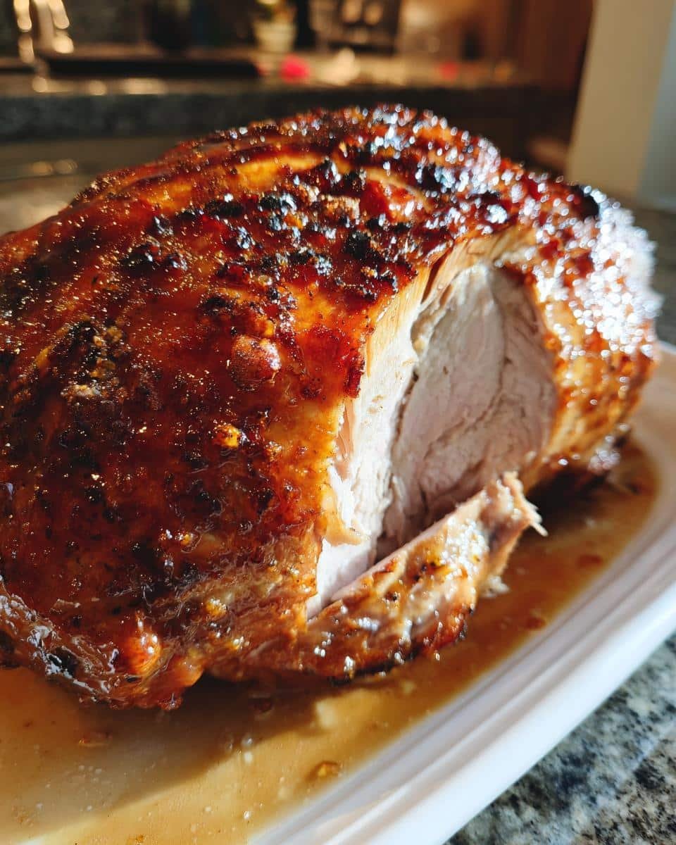 Maple glazed turkey roast for family dinner - detail 2