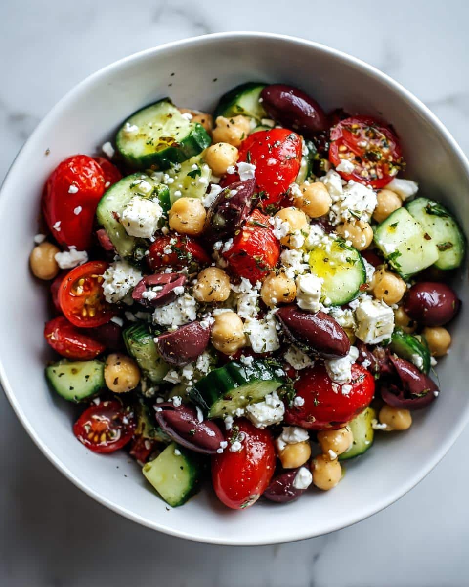 Mediterranean chickpea salad bowl - detail 1