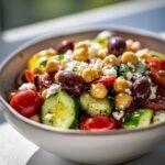 Mediterranean chickpea salad bowl