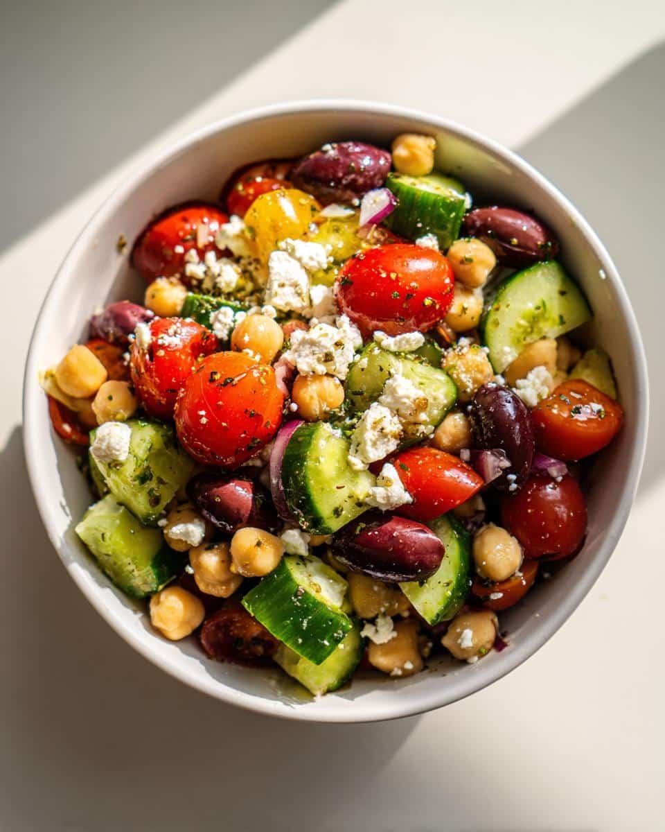 Mediterranean chickpea salad bowl - detail 2