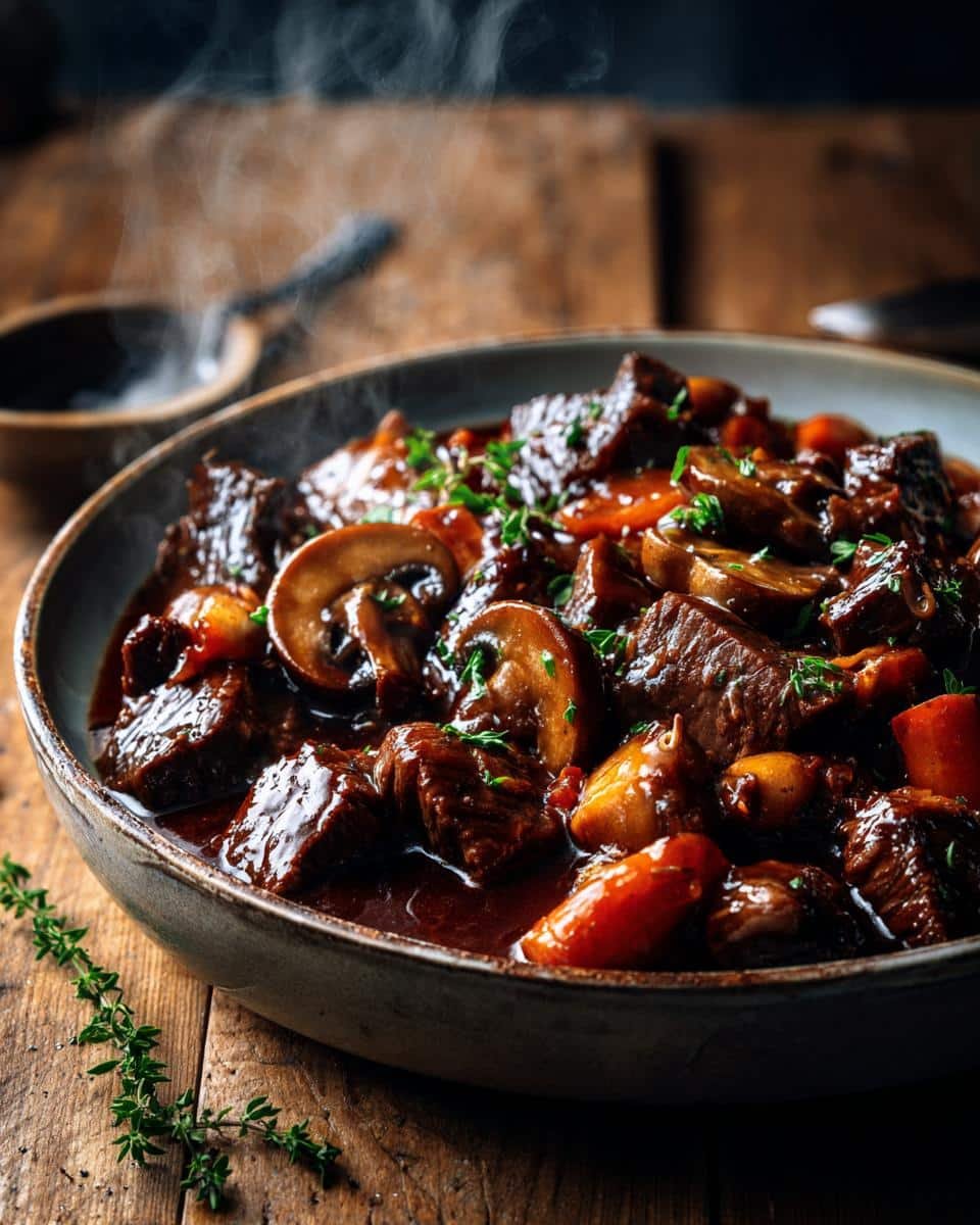 Mushroom Beef Bourguignon - detail 1