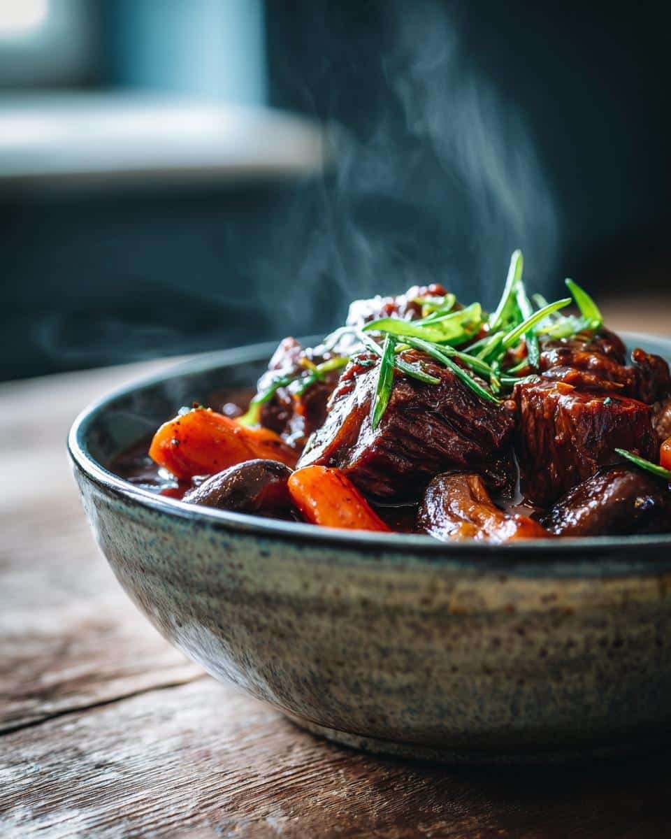 Mushroom Beef Bourguignon - detail 2