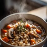 Mushroom barley soup one pot meal