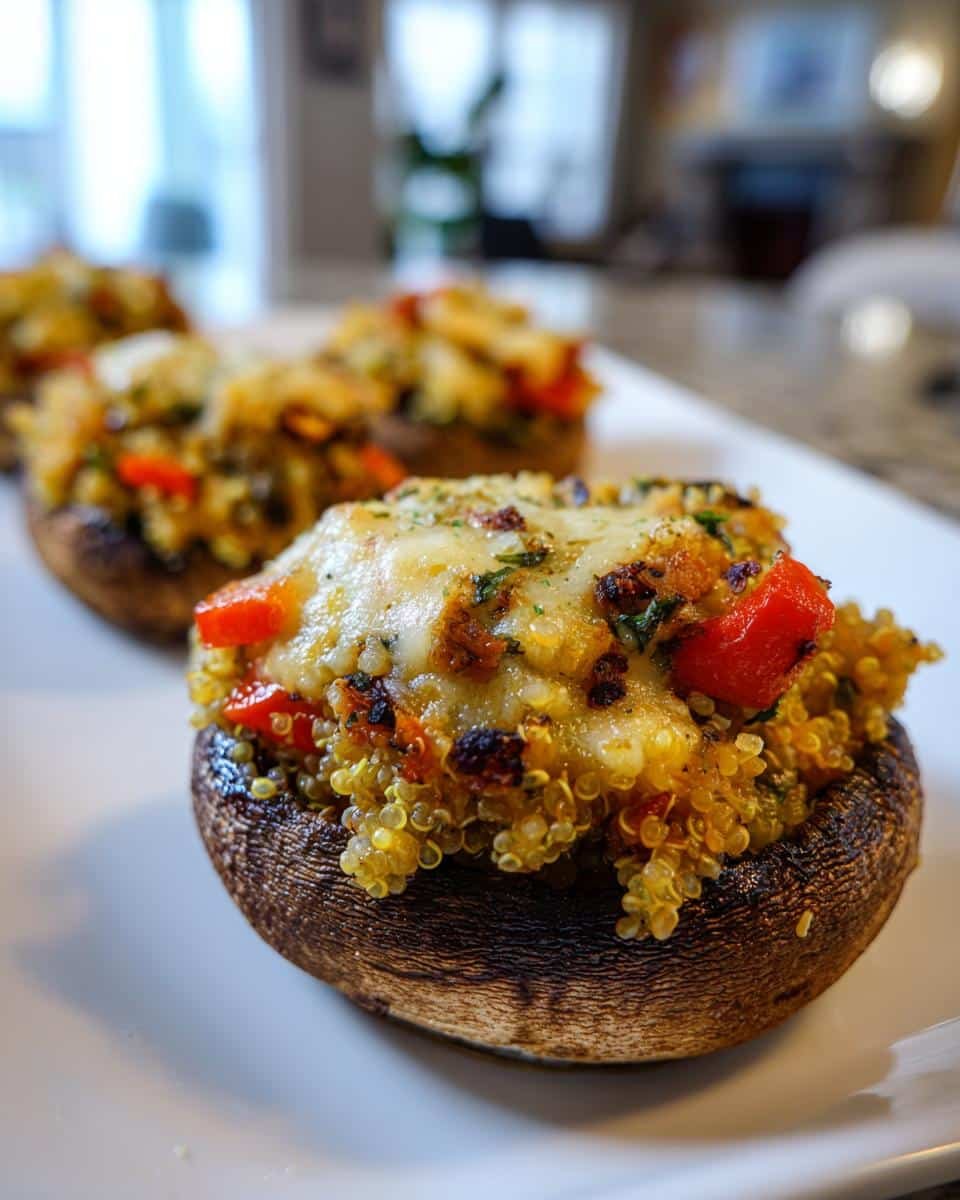 Quinoa stuffed portobello mushrooms - detail 1