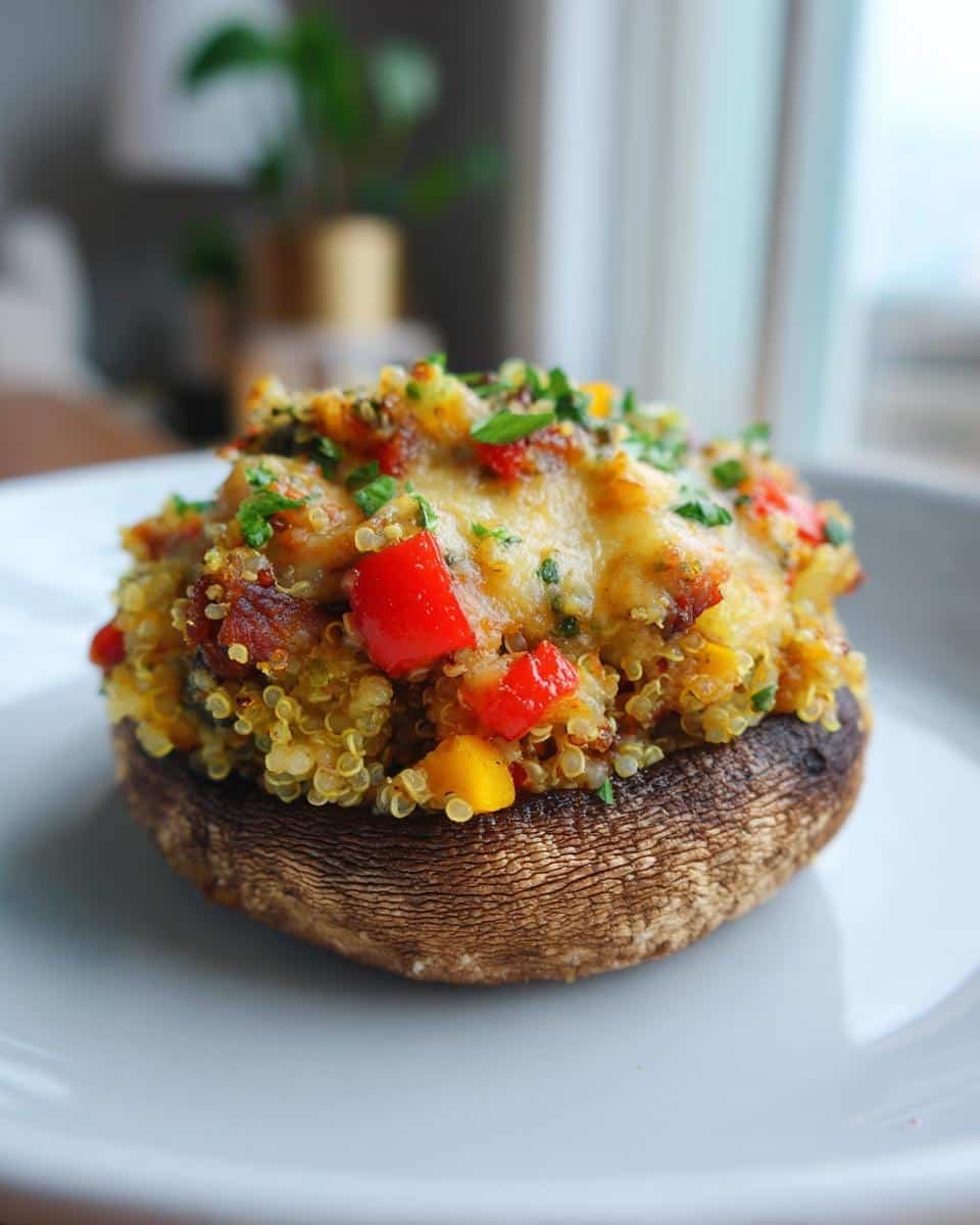 Quinoa stuffed portobello mushrooms - detail 2