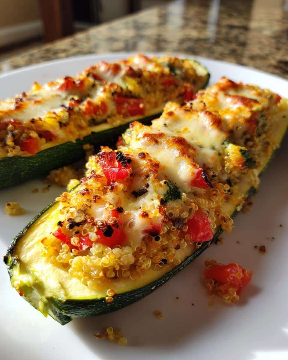 Quinoa stuffed zucchini boats healthy family meal​ - detail 1