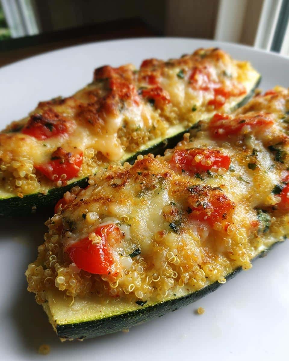 Quinoa stuffed zucchini boats healthy family meal​ - detail 2