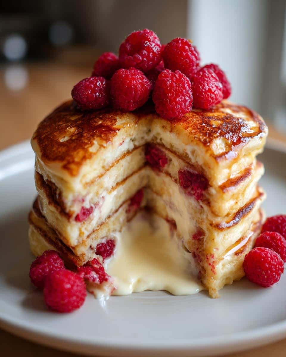 Raspberry Cheesecake Pancakes - detail 1