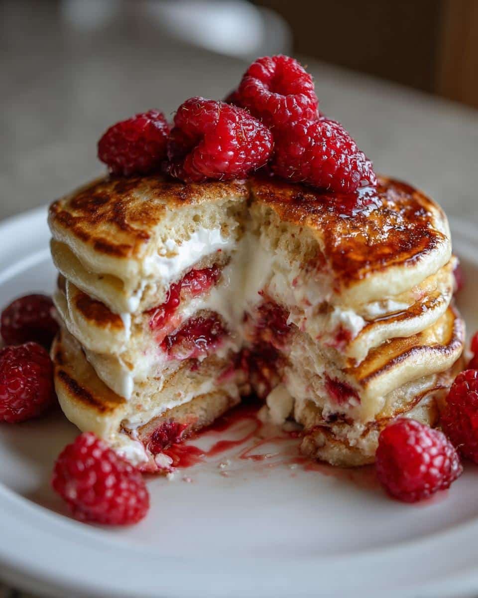 Raspberry Cheesecake Pancakes - detail 2