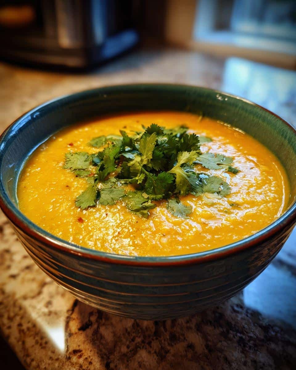 Red lentil dahl soup easy weeknight - detail 2