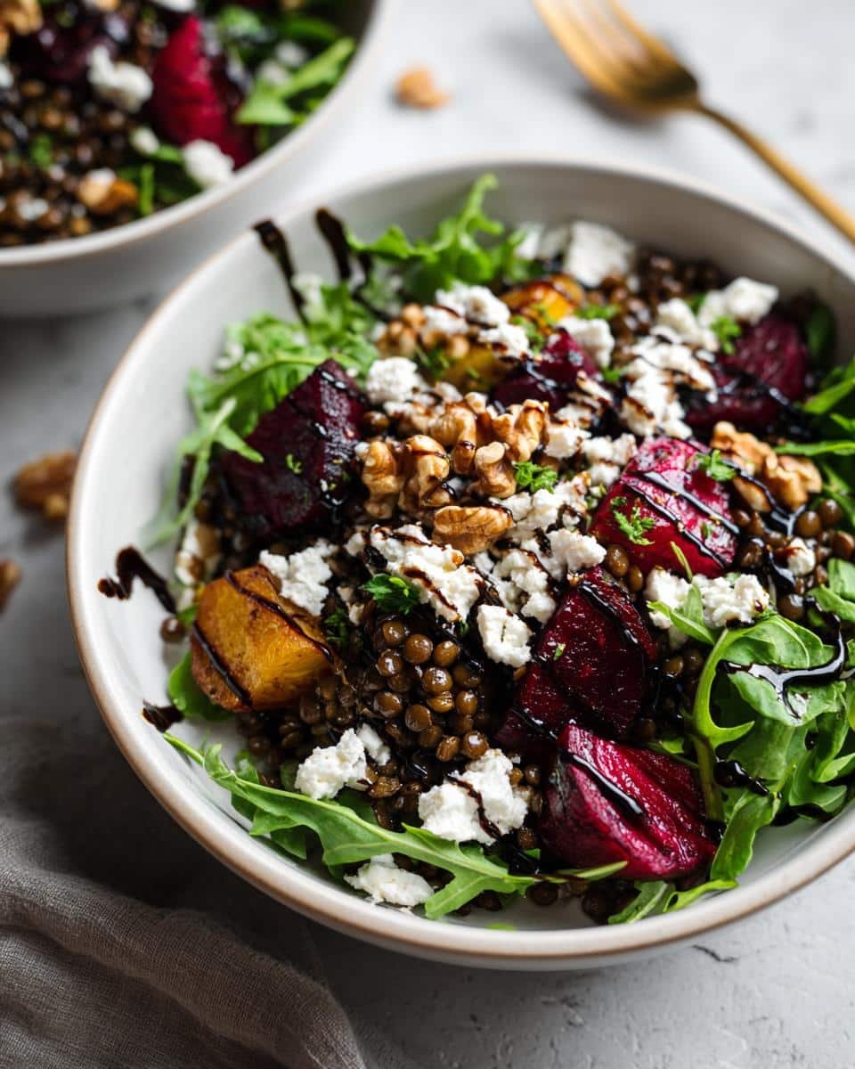 Roasted beet and lentil salad - detail 2