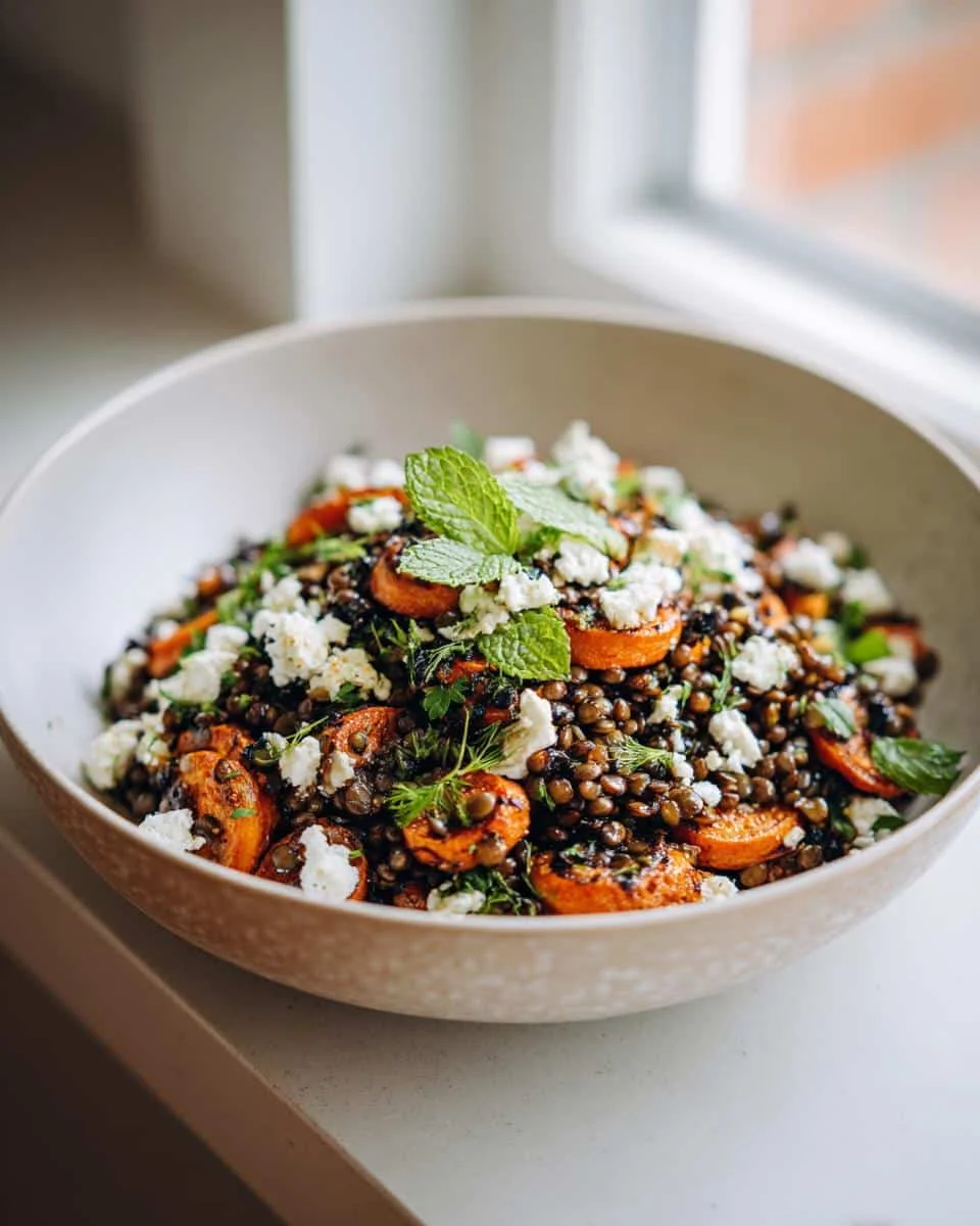 Roasted carrot and lentil salad - detail 1